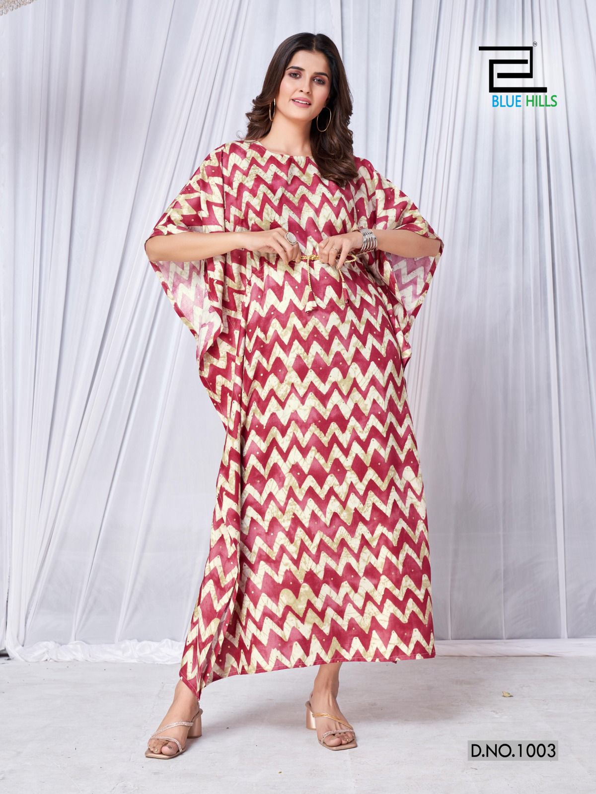 Blue Hills Glory Kaftan Style Rayon Printed Kurtis Catalog
